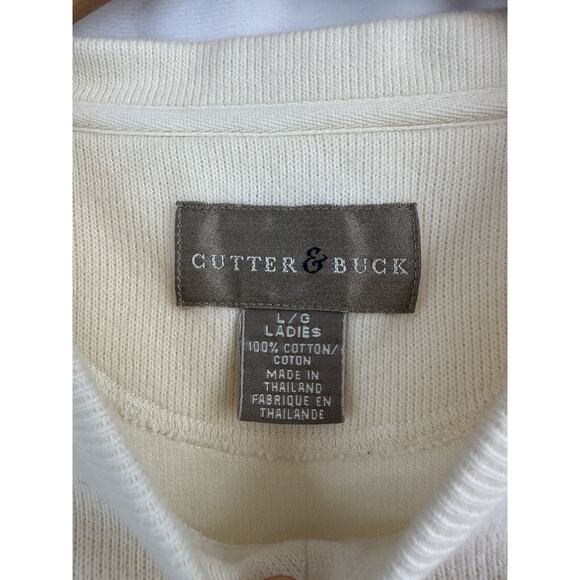 Cutter & Buck Sweater Pullover V-neck 100% Cotton Nautical Beachy Size Womens L - Picture 7 of 10
